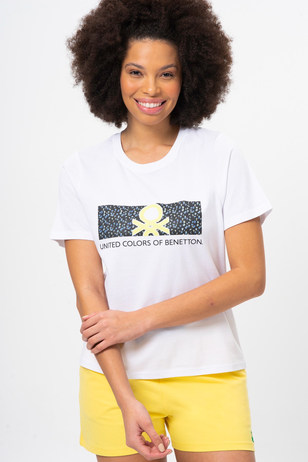 Benetton Kadın Tişört BNT-W20392 Beyaz