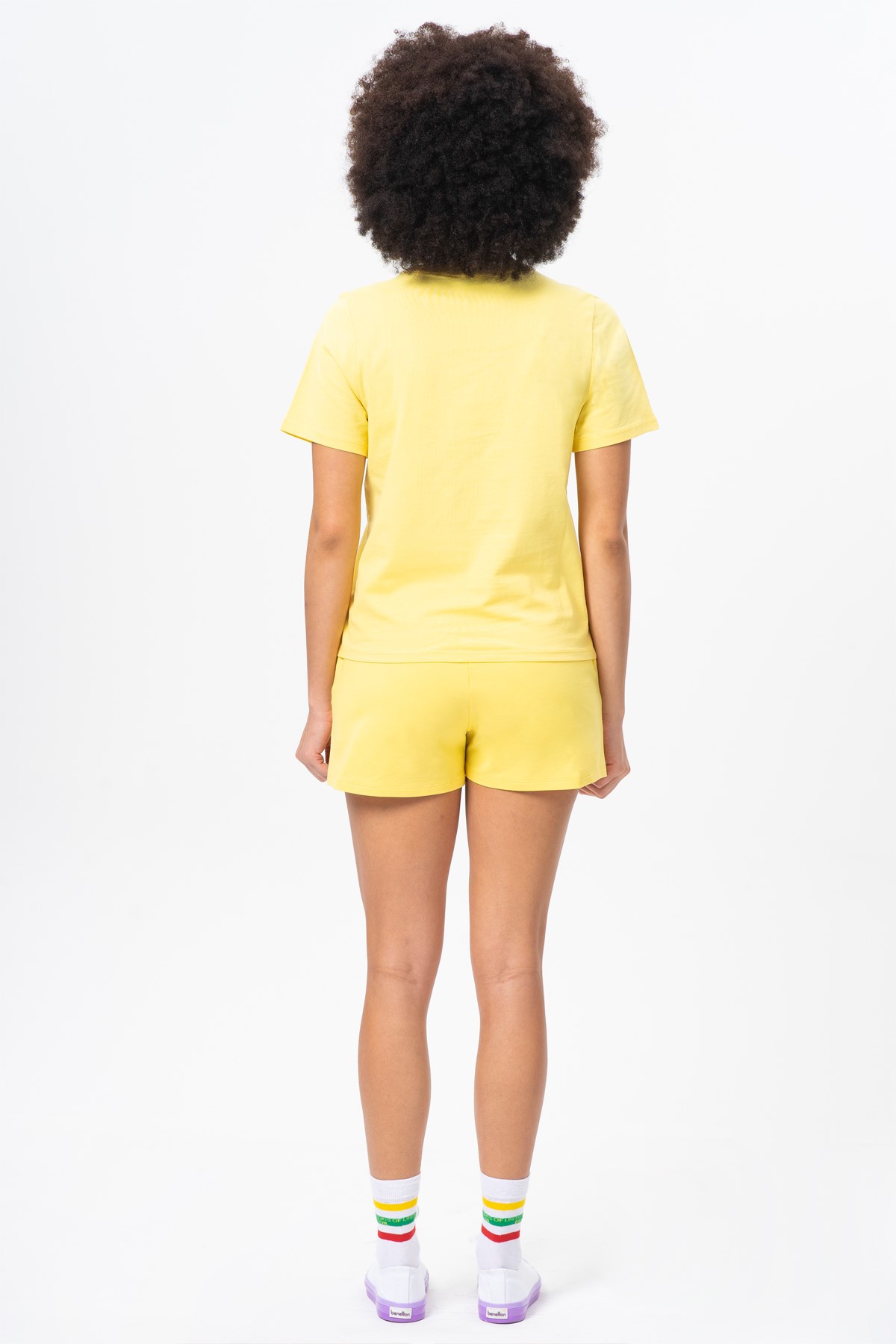 Benetton Kadın Tişört BNT-W20392 Sarı