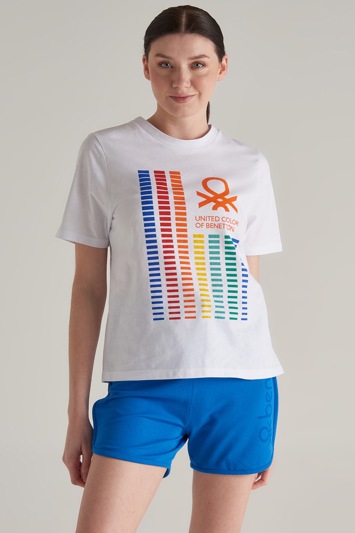 Benetton Kadın Tişört BNT-W248 TOP Beyaz