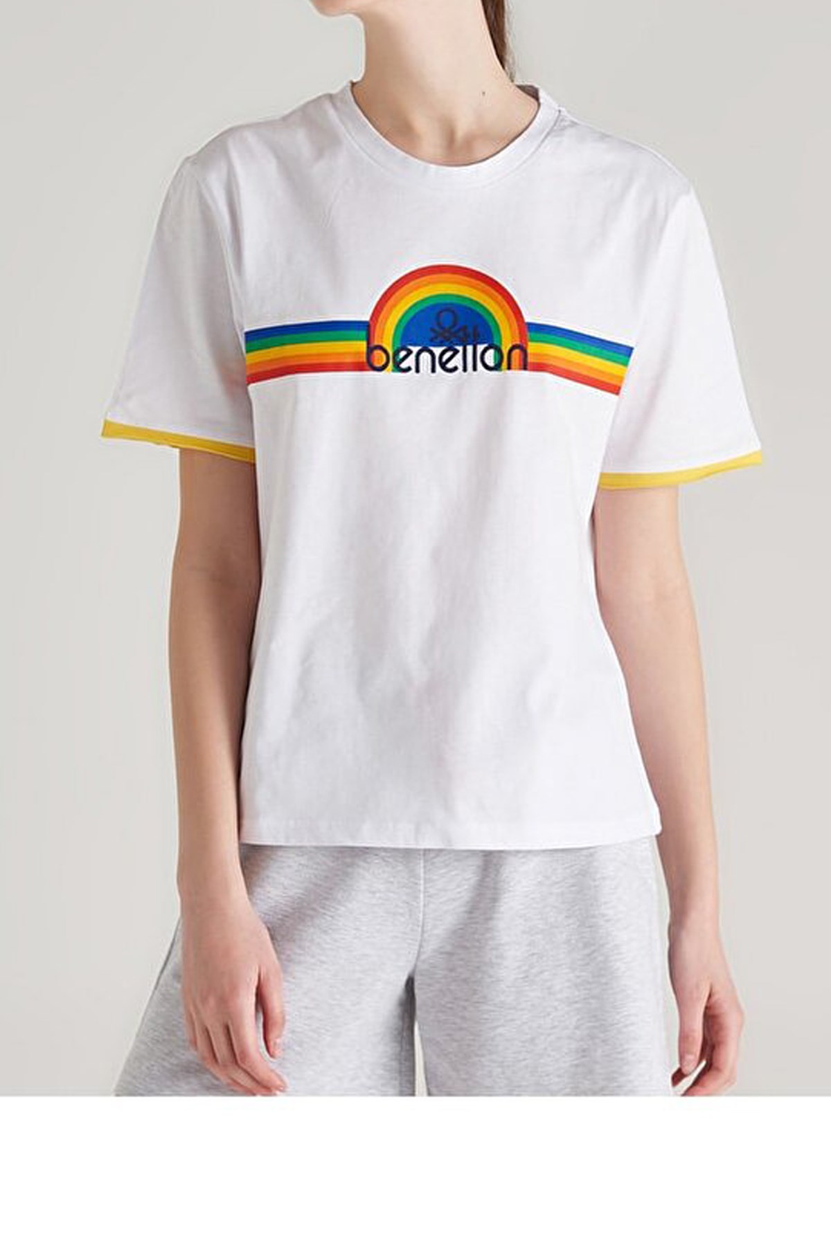 Benetton Kadın Tişört BNT-W262 TOP Beyaz