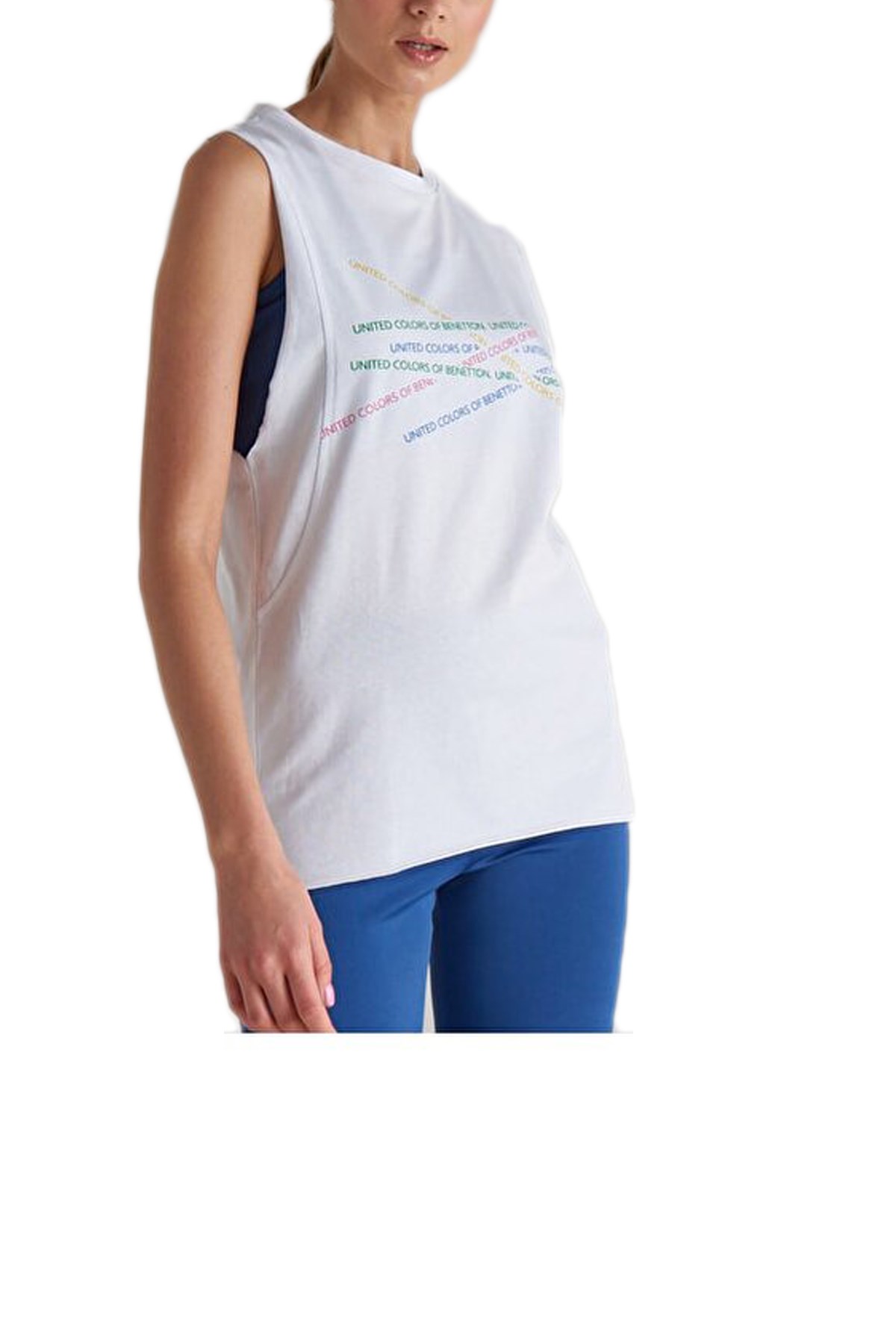 Benetton Kadın Tişört BNT-W265 TOP Beyaz