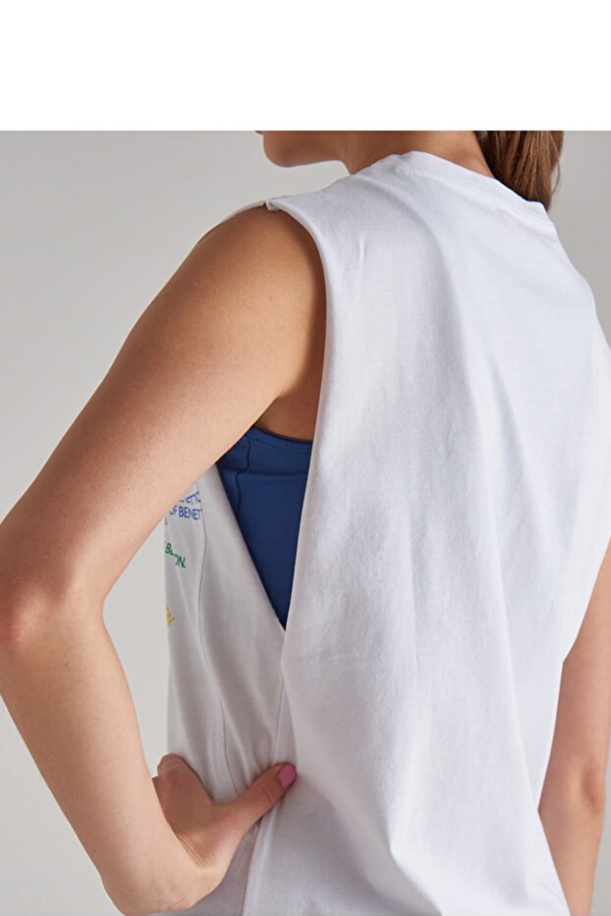 Benetton Kadın Tişört BNT-W265 TOP Beyaz