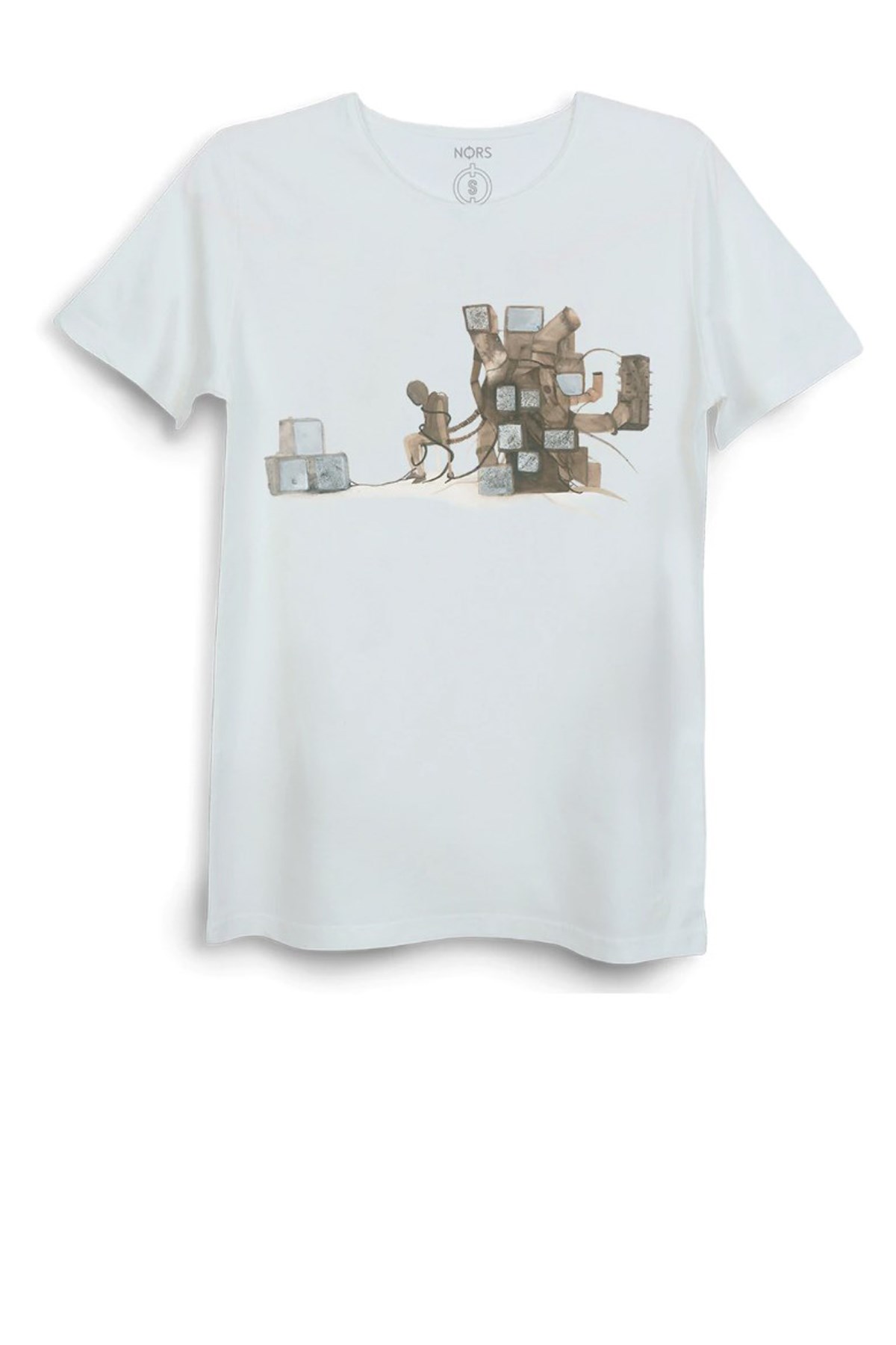 Nors Addictive Loose Erkek Tshirt C0007 Beyaz