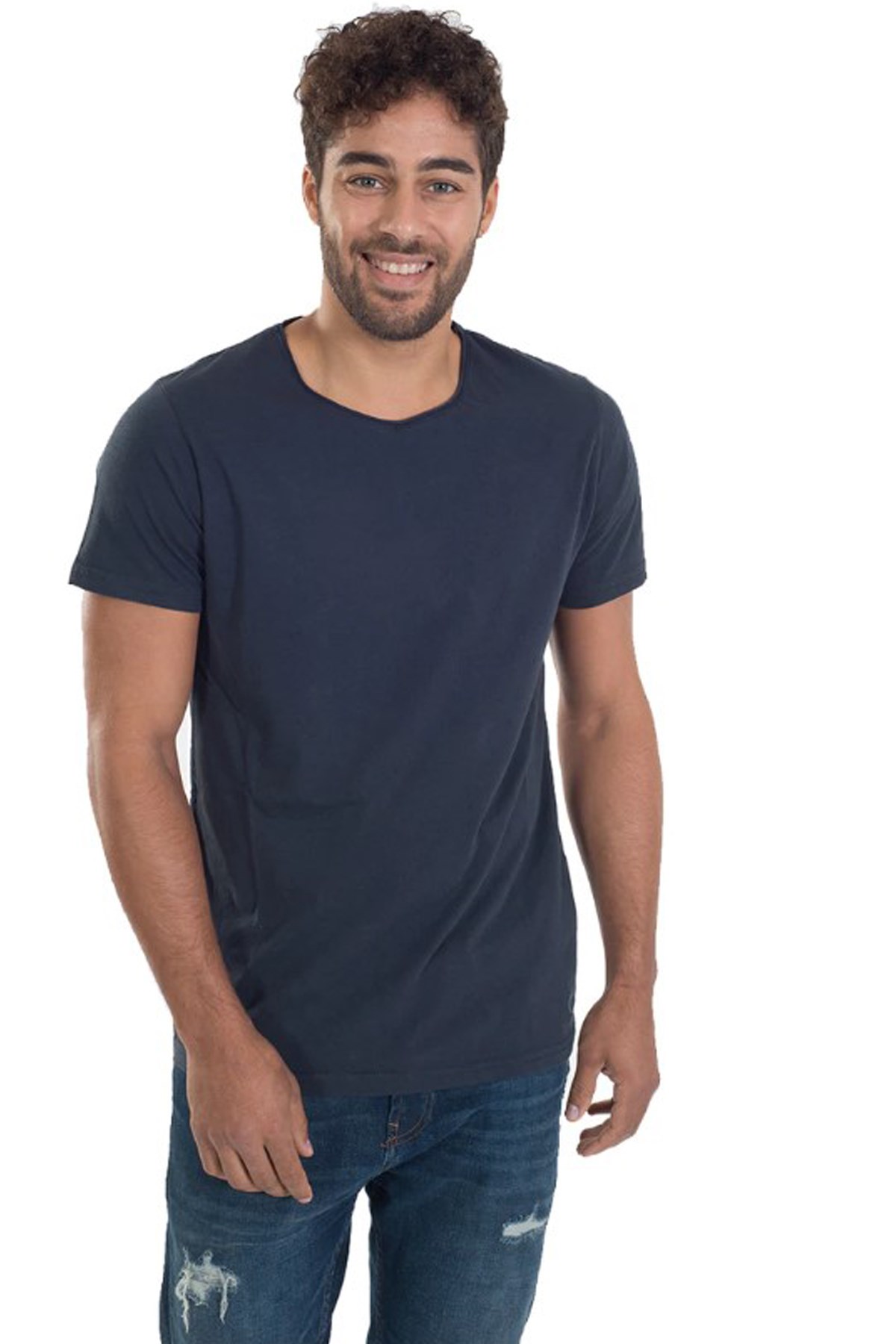 Nors Basic Loose Erkek Tshirt C0019 Lacivert