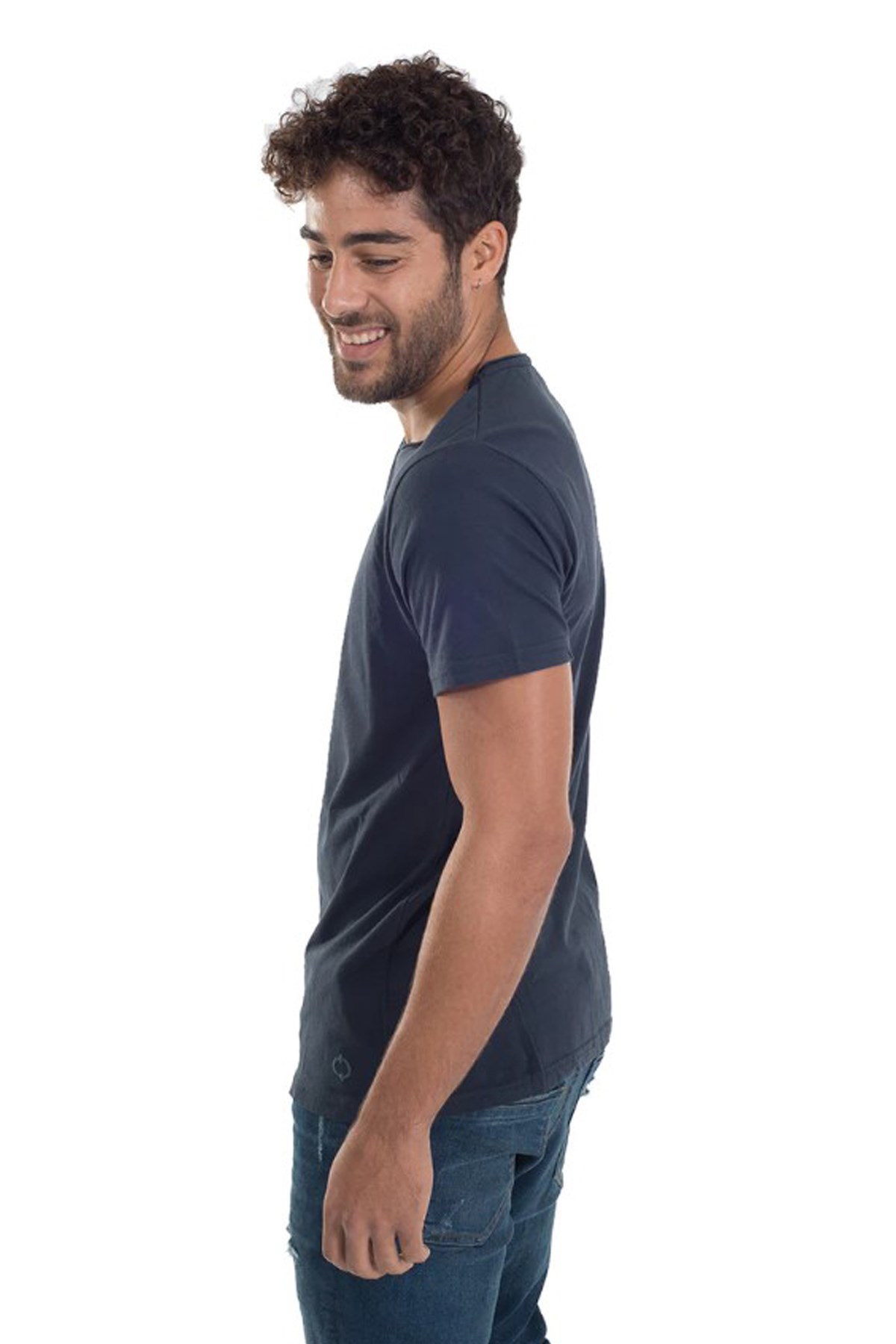 Nors Basic Loose Erkek Tshirt C0019 Lacivert