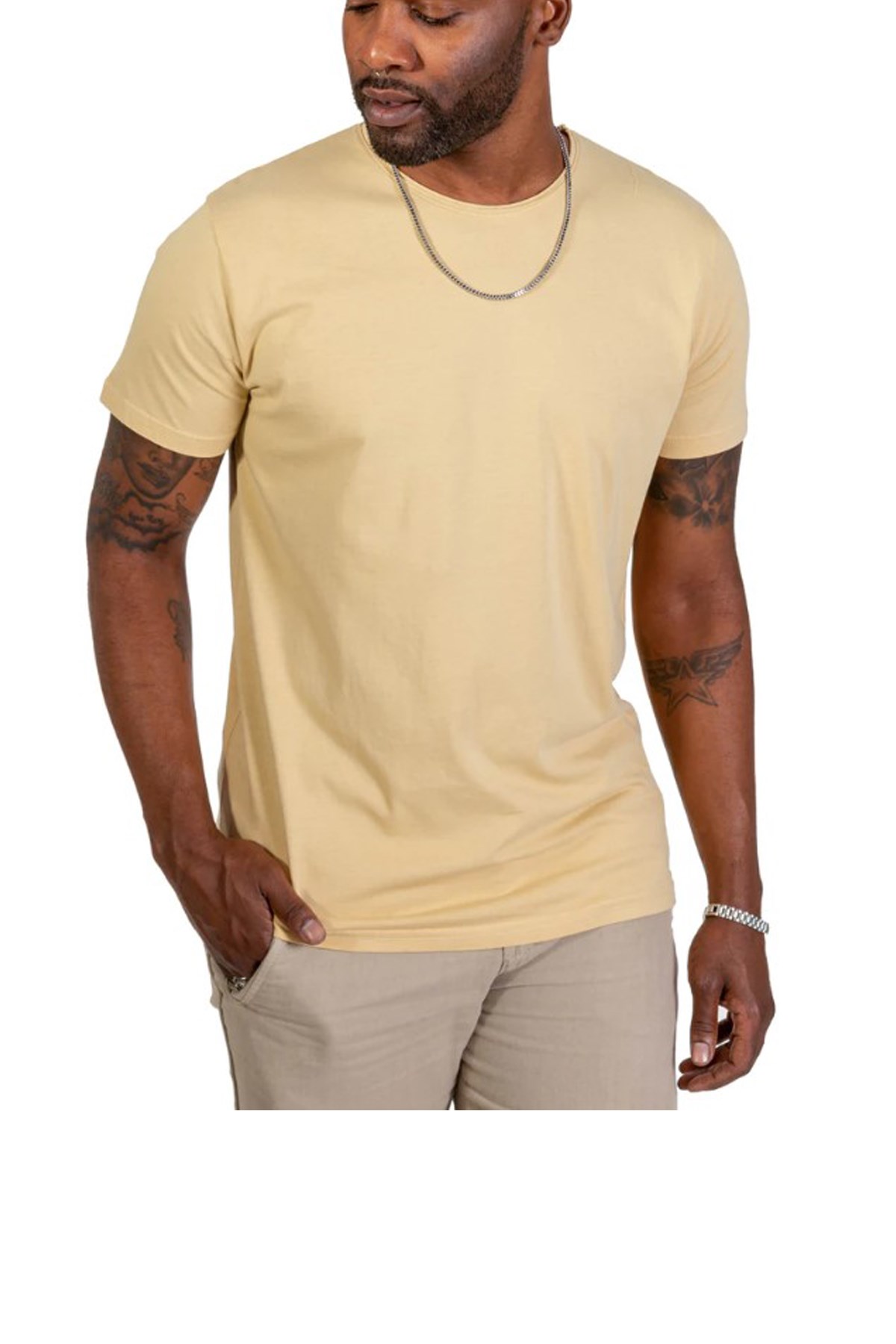 Nors Basic Loose Erkek Tshirt C0019 Sarı