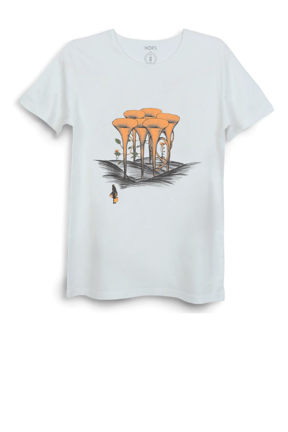 Nors Blossom Loose Erkek Tshirt C0022 Beyaz