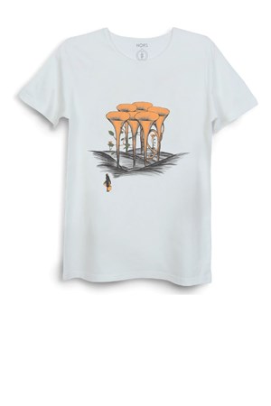Nors Blossom Loose Erkek Tshirt C0022 Beyaz