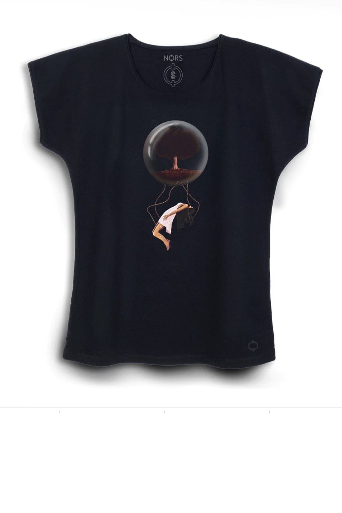 Nors I See You Açık Kadın Tshirt C0045 Siyah