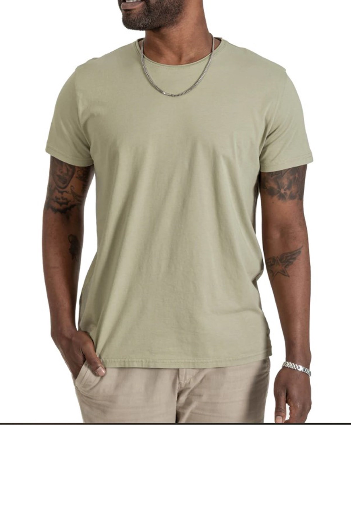 Nors Basic Loose Erkek Tshirt C0081 Yeşil