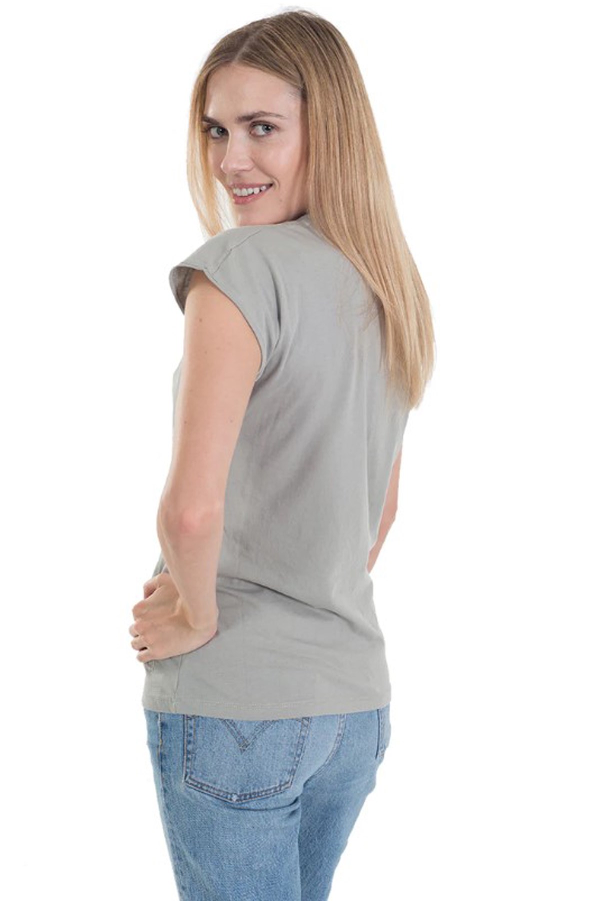 Nors Logo Kadın Tshirt C0083 Gri