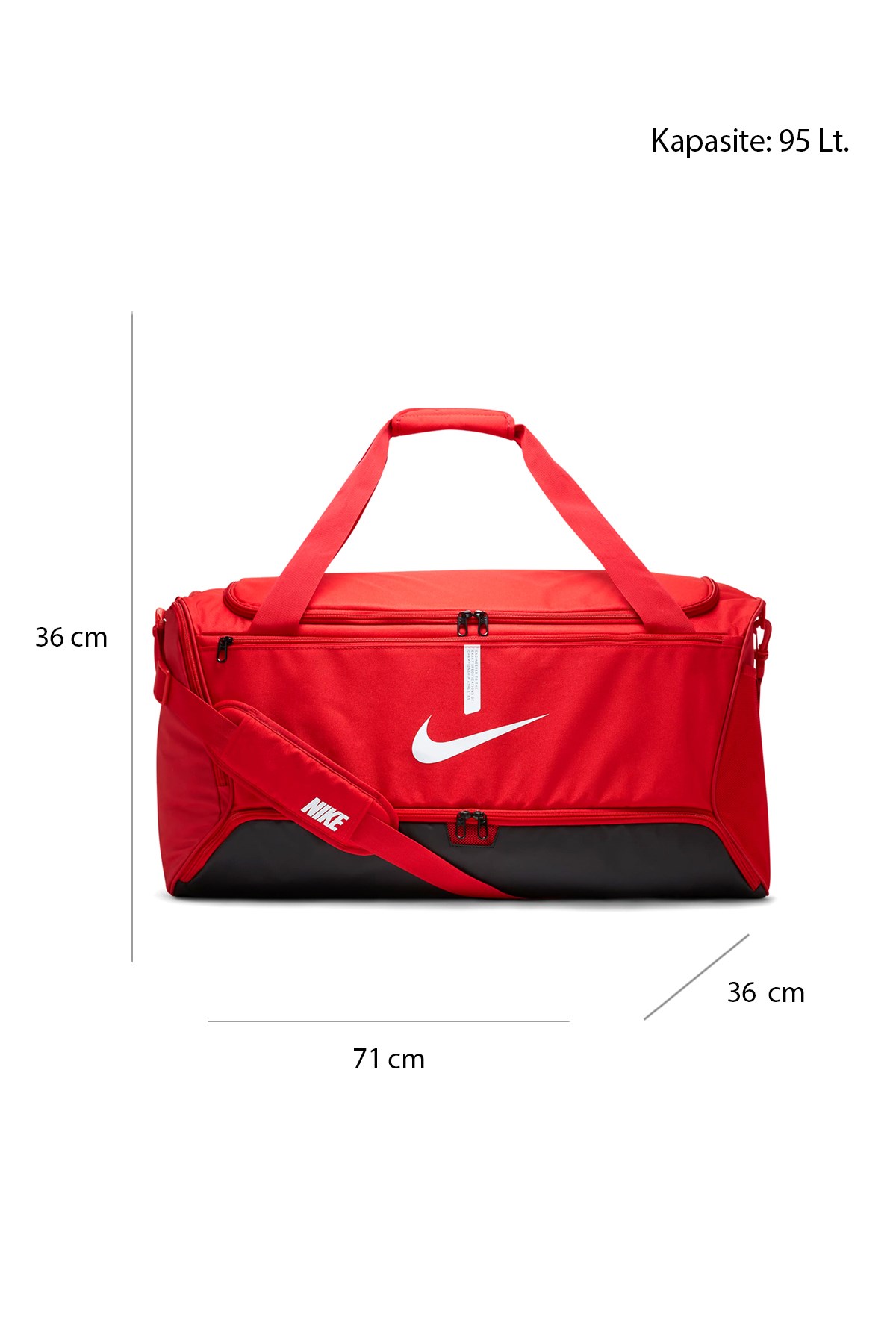 Nike Academy Team Football L Unisex Spor Çantası CU8089-657 Kırmızı