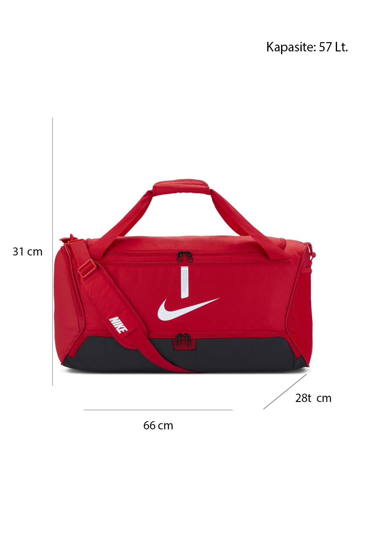 Nike Academy Team M Unisex Spor Çantası CU8090-657 Kırmızı