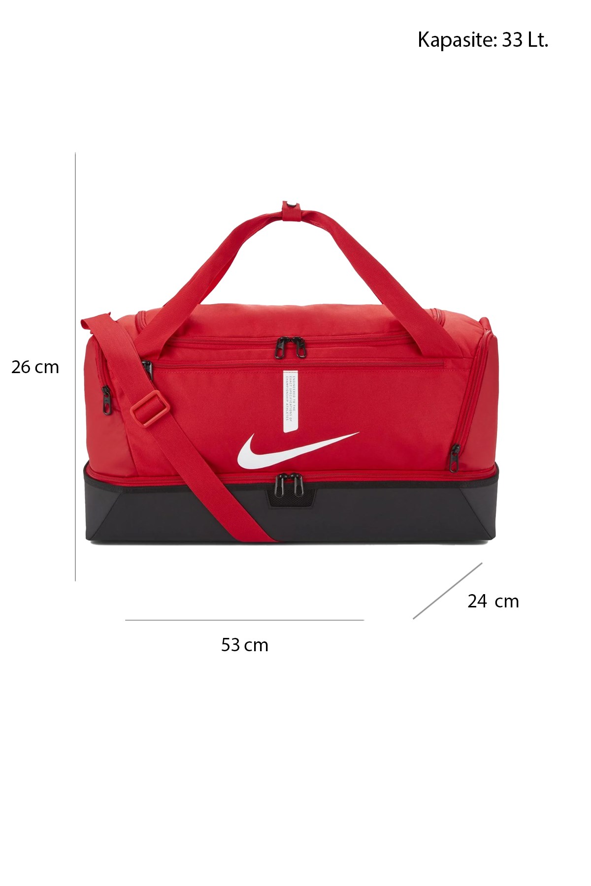 Nike Academy Team Hardcase Unisex Spor Çantası CU8096-657 Kırmızı