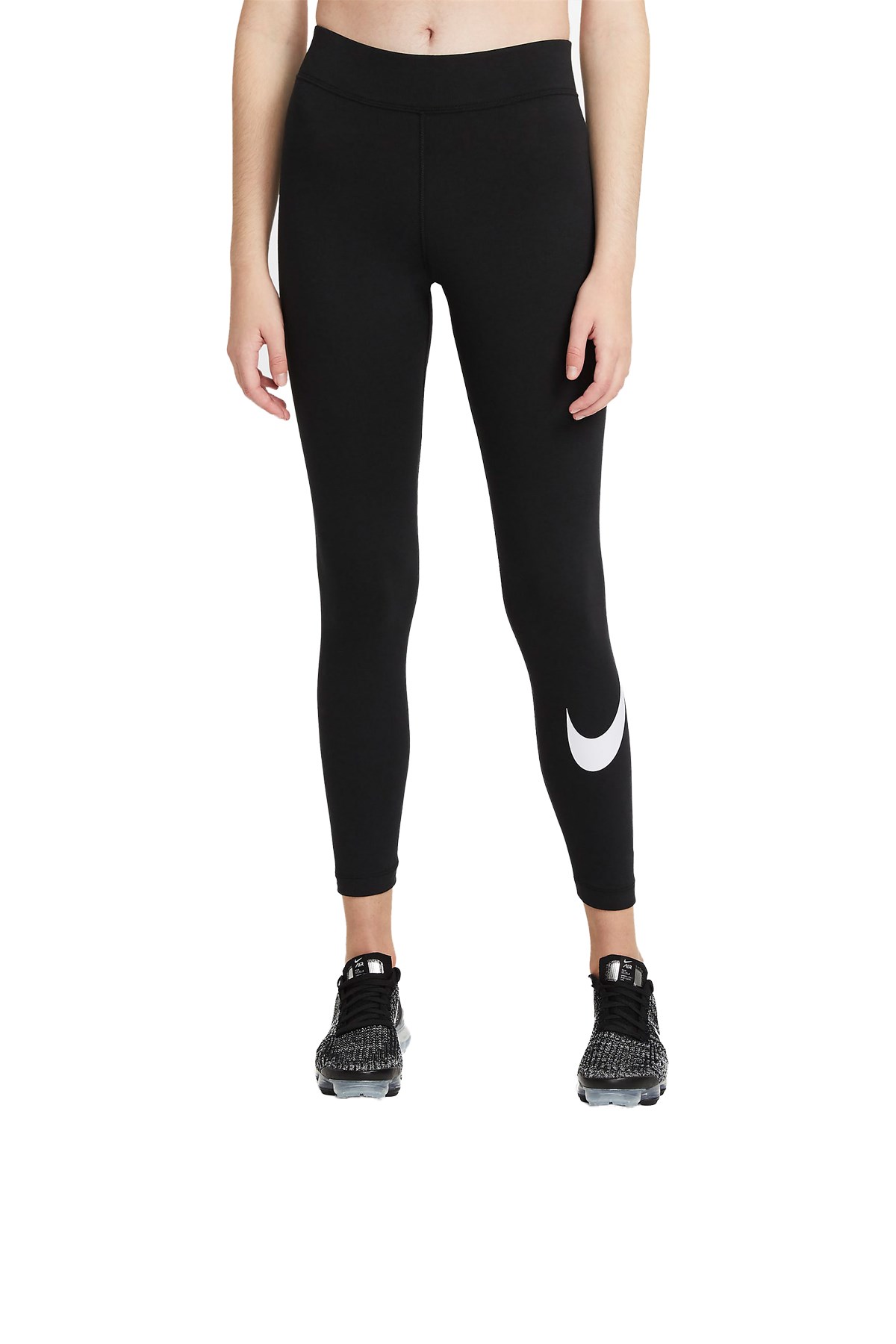 Nike NSW Essential GX Mid-Rise Swoosh Kadın Tayt CZ8530-010 Siyah