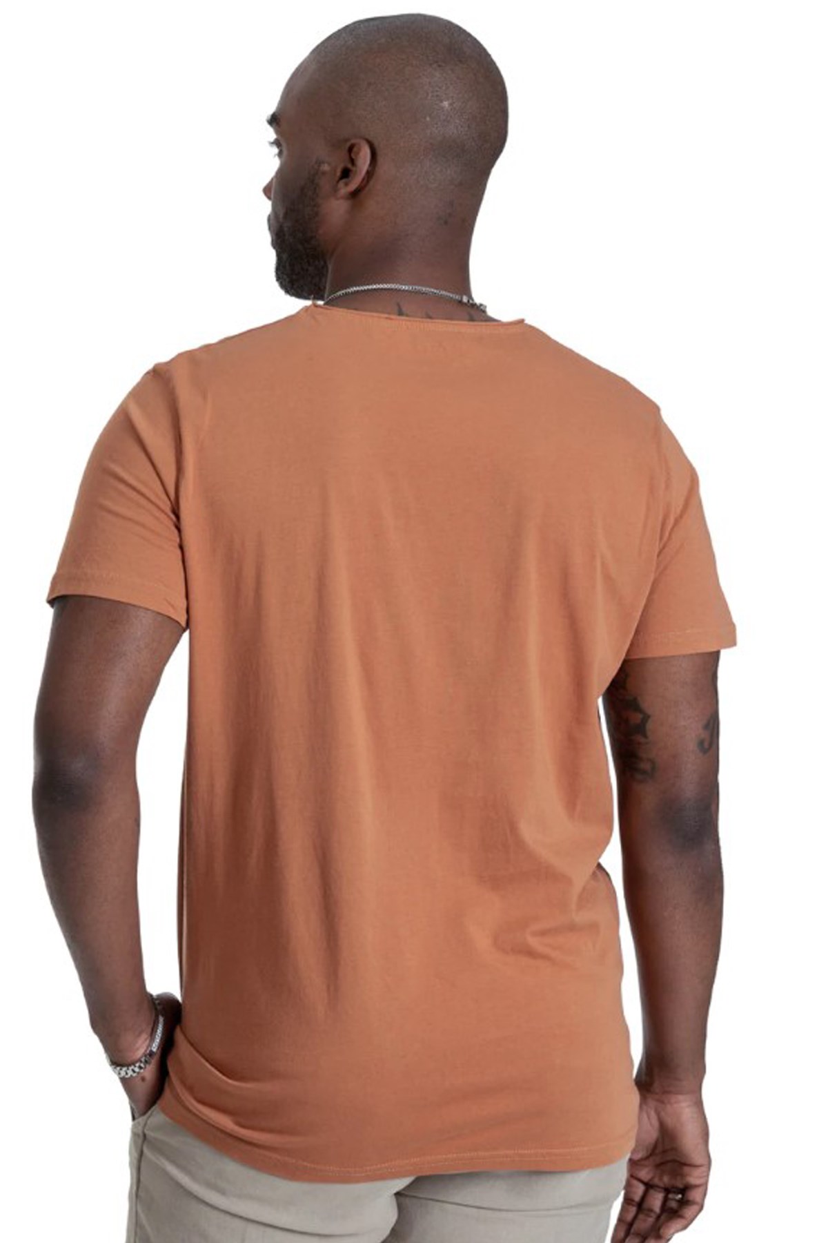 Nors Basic Loose Erkek Tshirt D0001 Turuncu