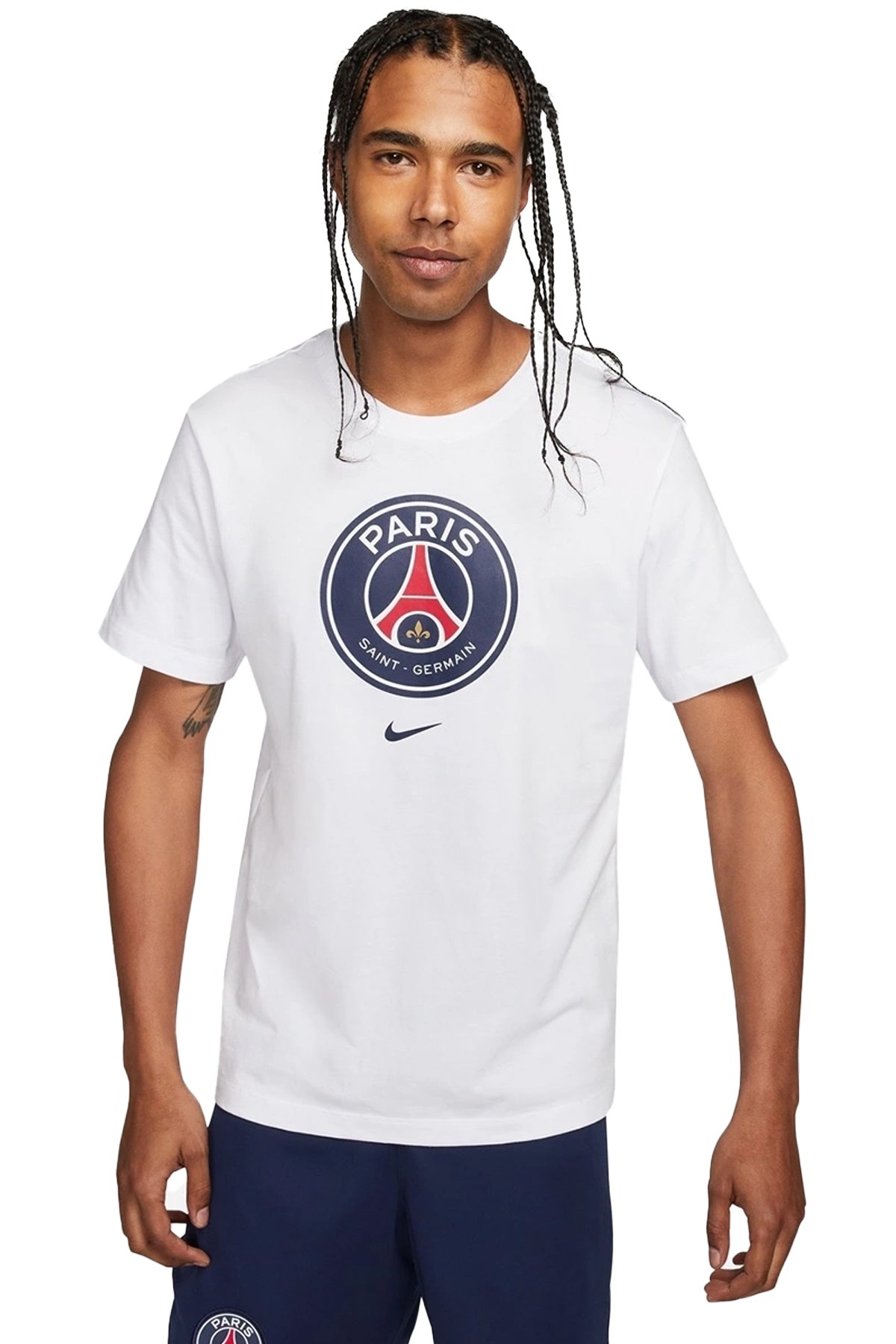 Nike Paris Saint-Germain Crest Tee Erkek Tişört DJ1315-100 Beyaz