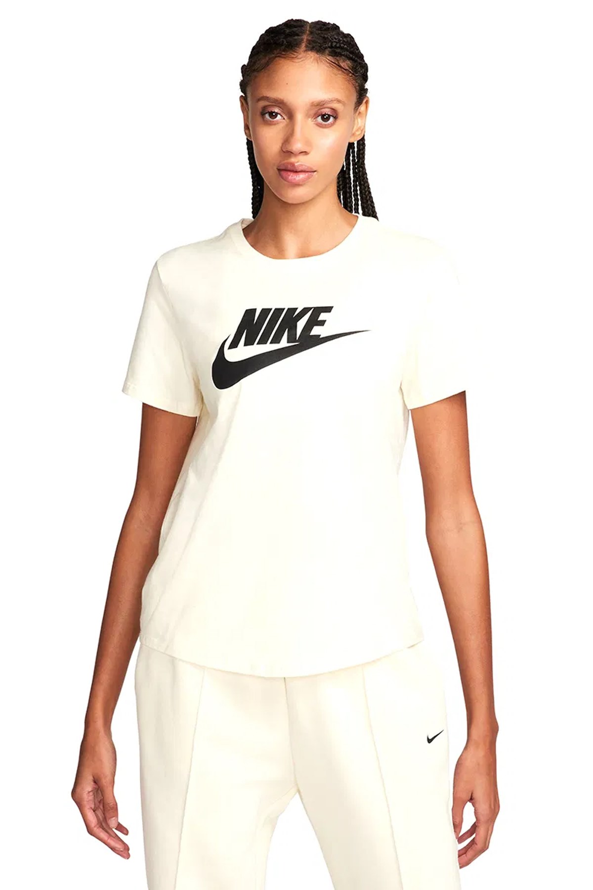 Nike W Nsw Club Ss Tee İcon Futura DX7906-113 Bej