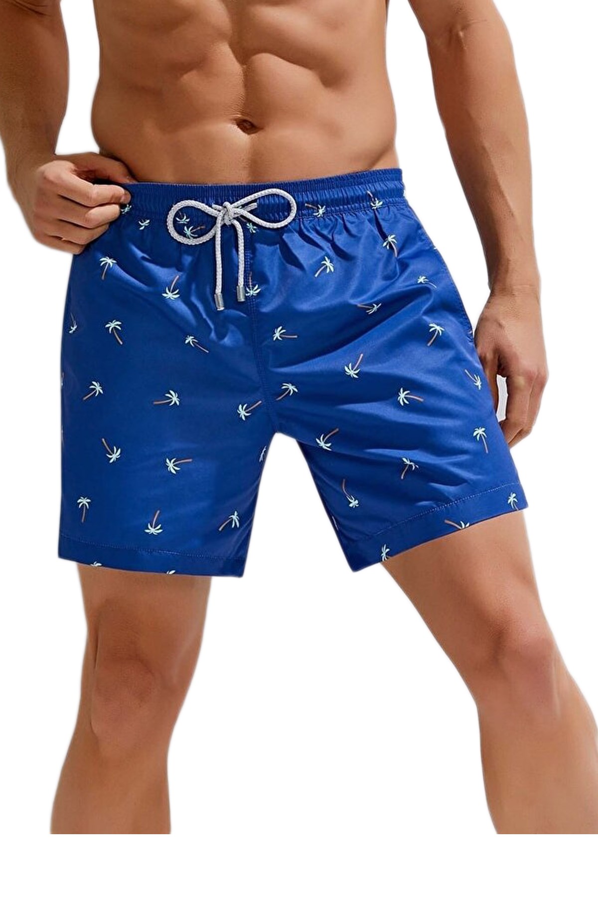 Esqudo Desenli Erkek Deniz Şortu Lacivert