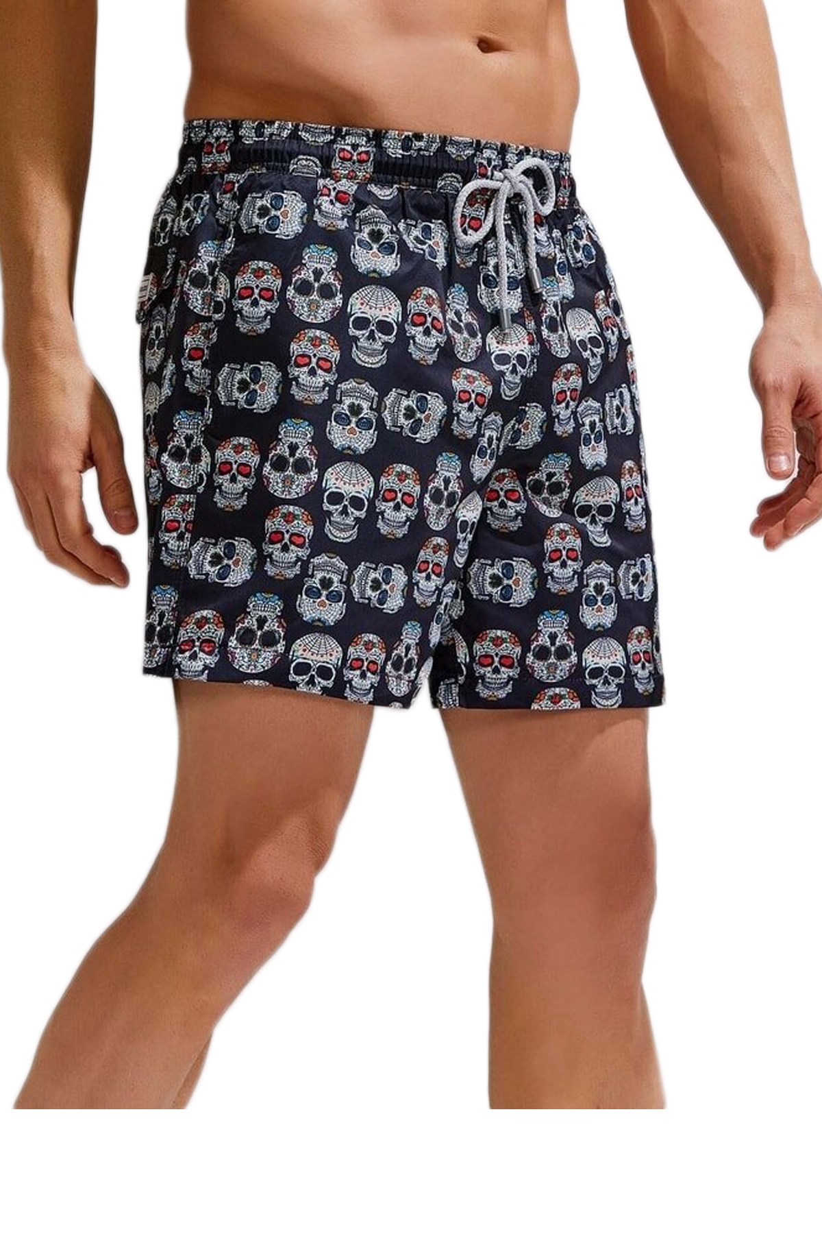 Esqudo Desenli Erkek Deniz Şortu EBWD028 Lacivert