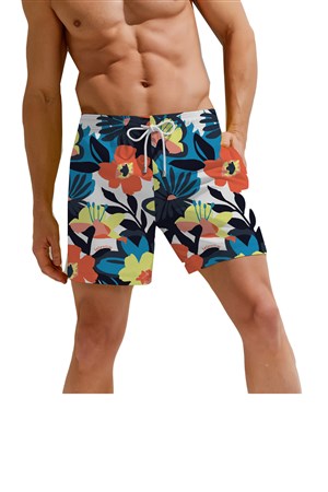 Esqudo Desenli Erkek Deniz Şortu Standart