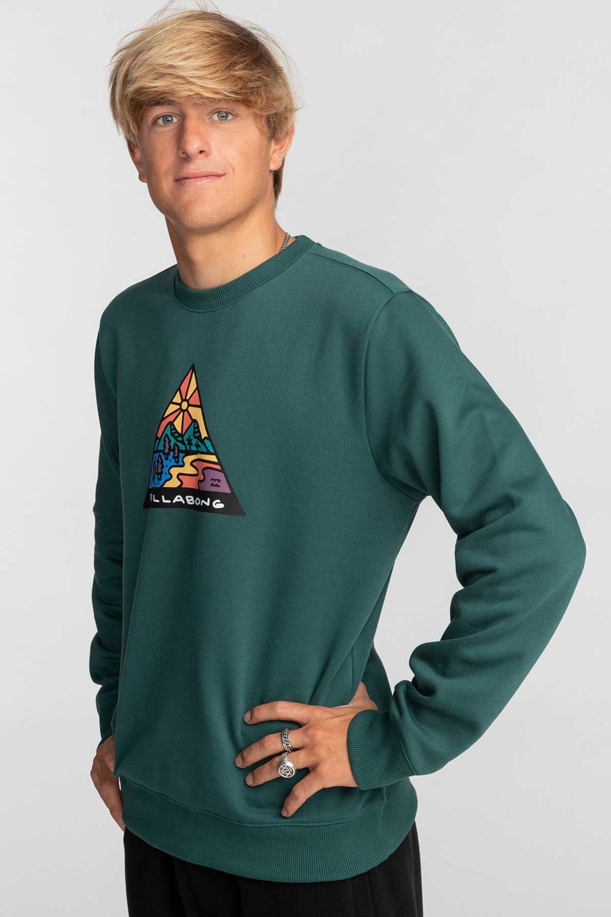 Billabong Shine Cr Erkek Sweatshirt EBYSF00125 Yeşil