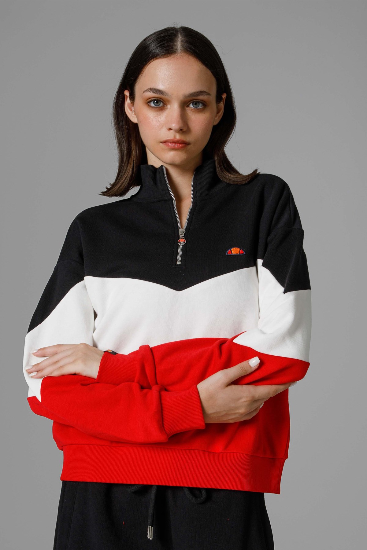 Ellesse Kadın Yarım Fermuarlı Sweatshirt EF176-RD Kırmızı