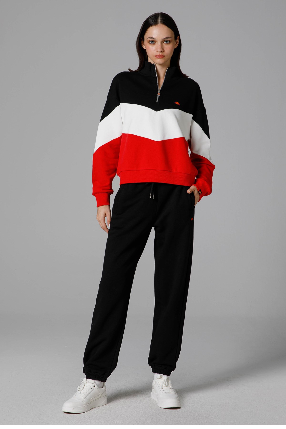 Ellesse Kadın Yarım Fermuarlı Sweatshirt EF176-RD Kırmızı