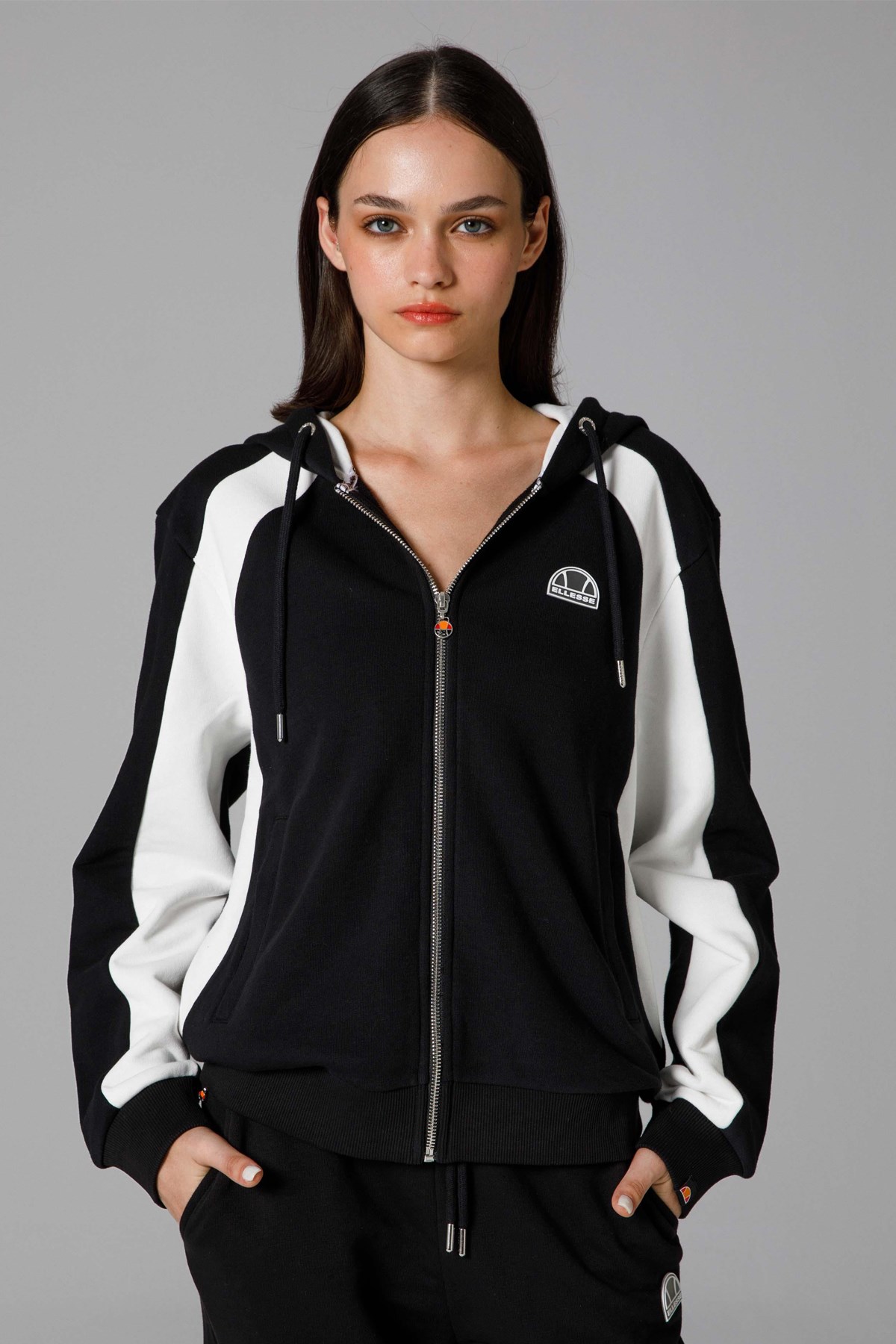 Ellesse Kadın Fermuarlı Kapüşonlu Sweatshirt EF198-BK Siyah