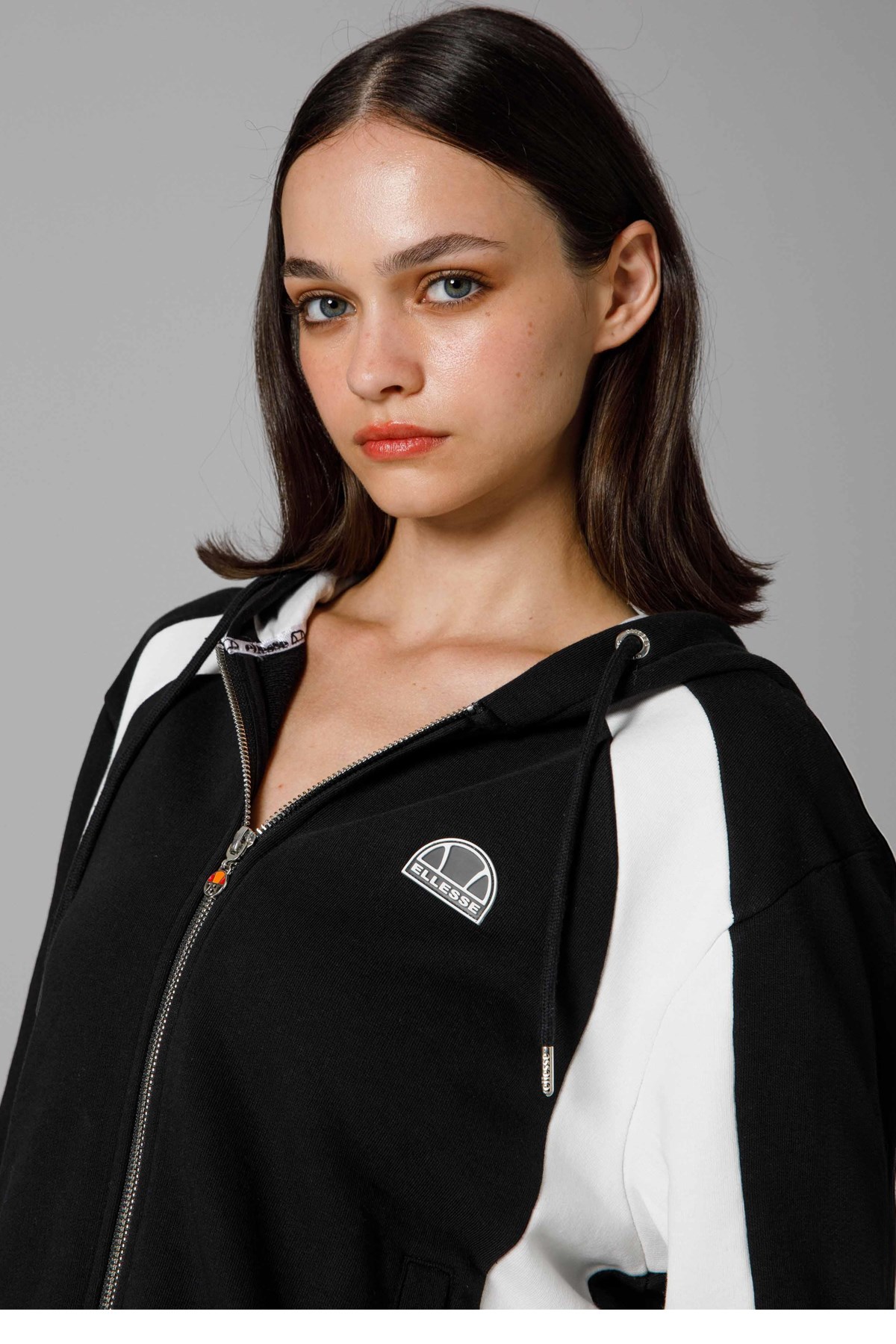 Ellesse Kadın Fermuarlı Kapüşonlu Sweatshirt EF198-BK Siyah