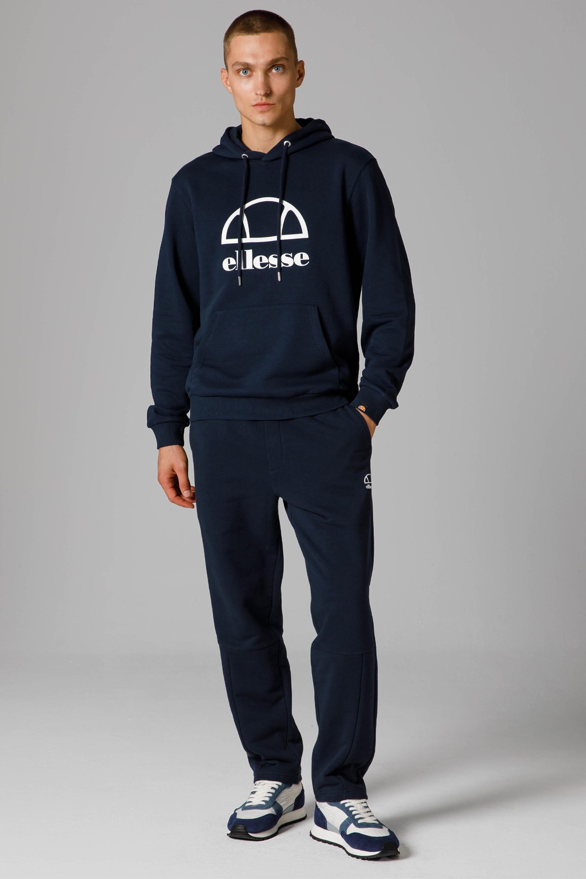 Ellesse Erkek Kapüşonlu Sweatshirt EM253-NV Lacivert