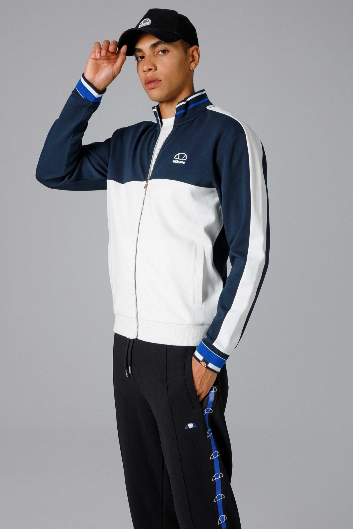Ellesse Erkek Fermuarlı Sweatshirt EM259-NV Lacivert