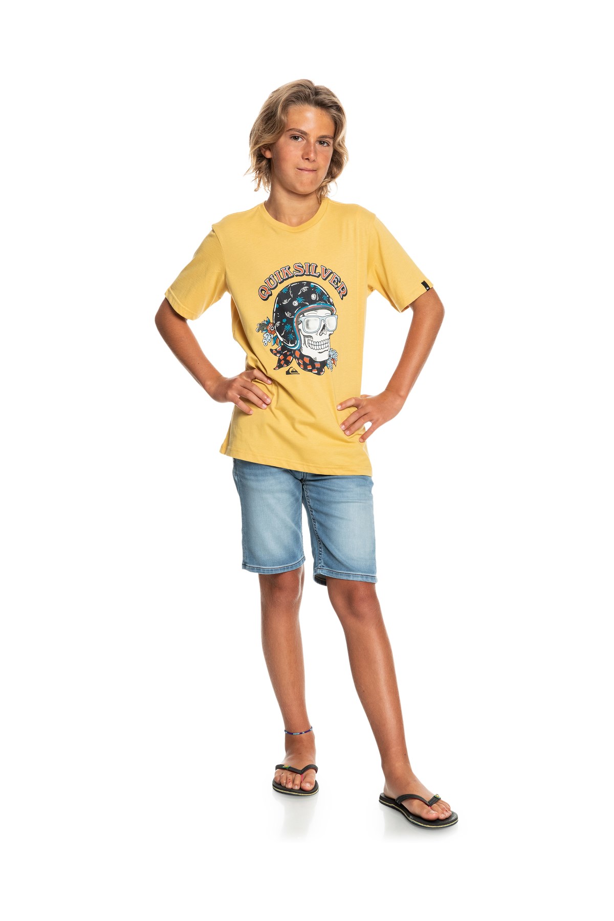 Quiksilver Skull Trooper Çocuk Tişört EQBZT04419 Gri