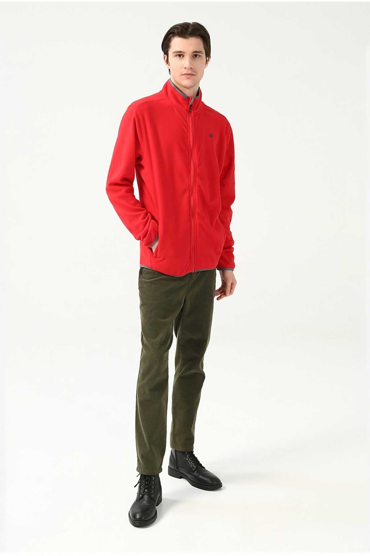 Quiksilver Mission FZ Erkek Polar Ceket EQYFT03162-12825 Kırmızı