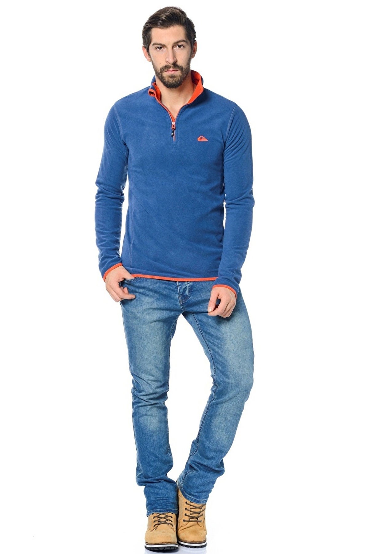 Quiksilver Mission Halfzip Erkek Polar Sweatshirt EQYFT03163 Mavi