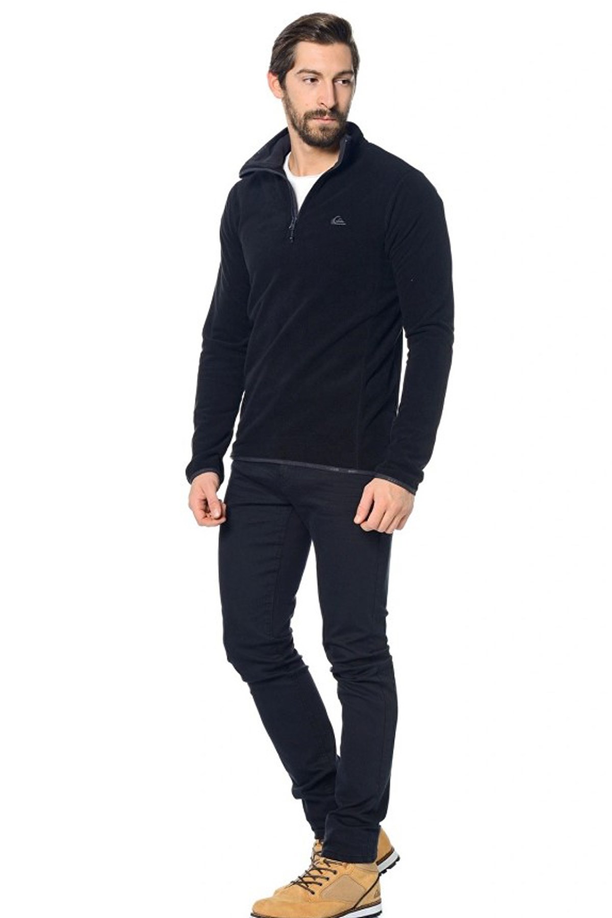 Quiksilver Mission Halfzip Erkek Polar Sweatshirt EQYFT03163 Siyah