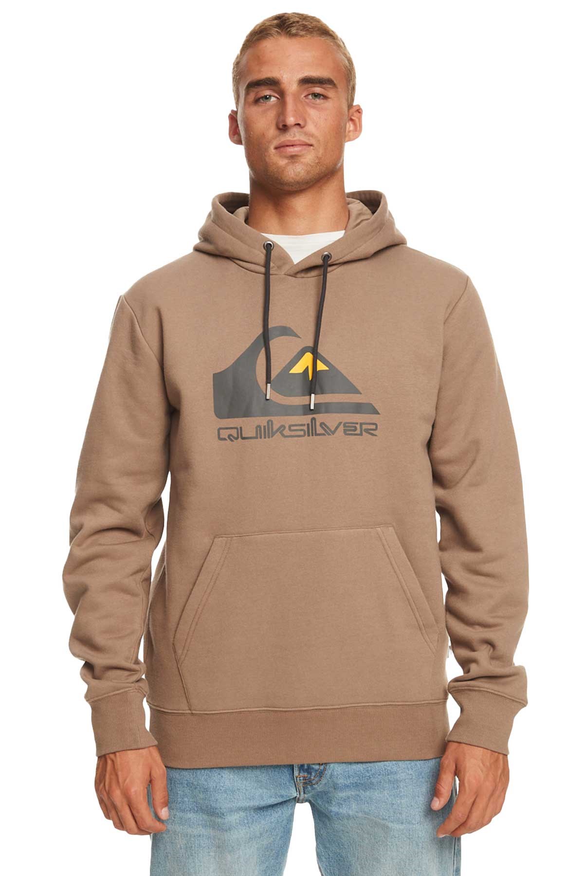 Quiksilver Big Logo Hood Erkek Sweatshirt EQYFT04450-112 Kahverengi