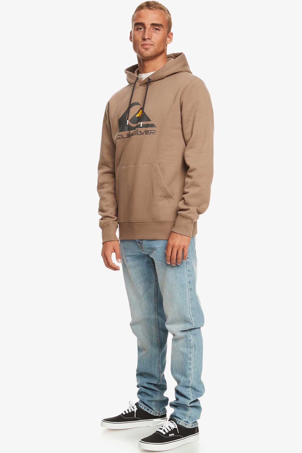Quiksilver Big Logo Hood Erkek Sweatshirt EQYFT04450-112 Kahverengi