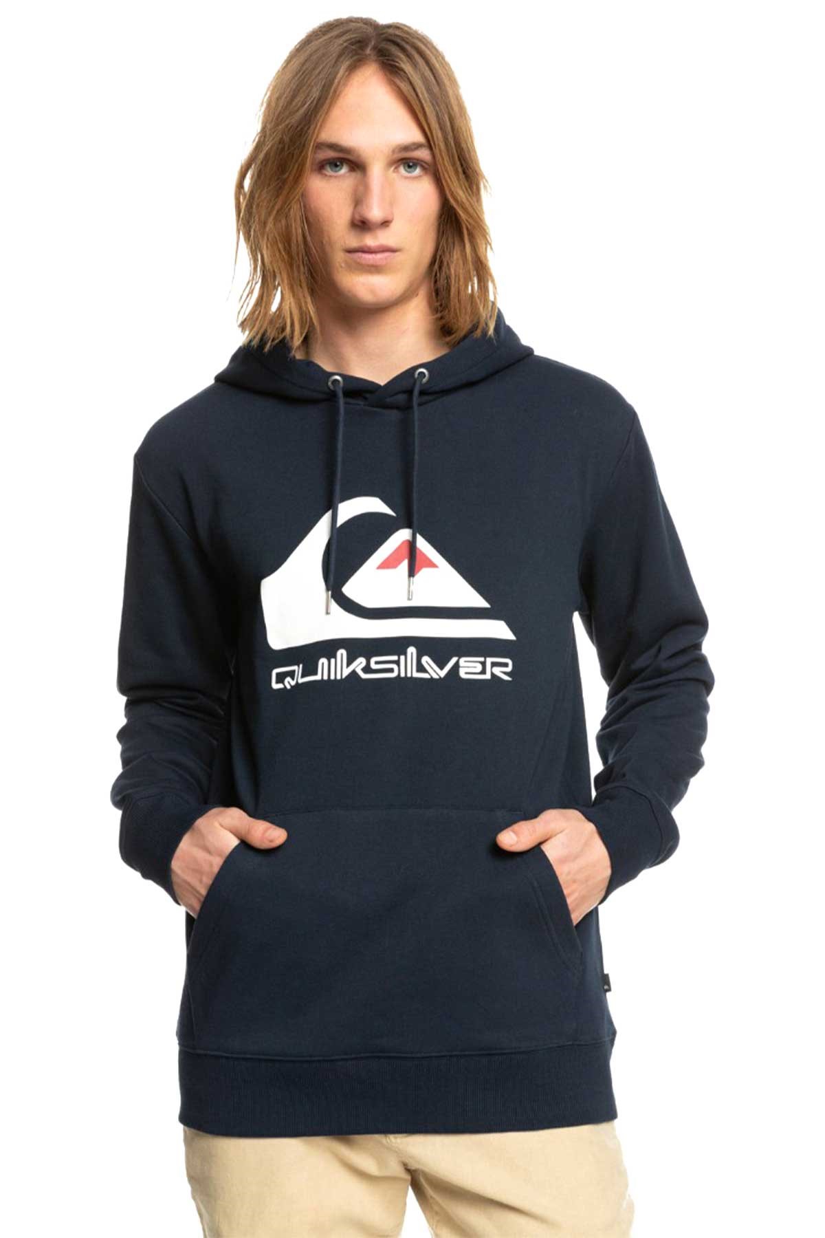 Quiksilver Big Logo Erkek Kapşonlu Sweatshirt EQYFT04450-BYJ0 Lacivert