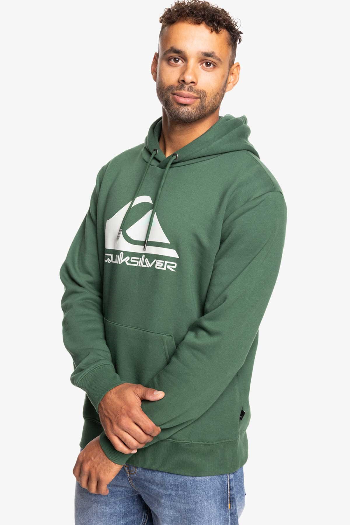 Quiksilver Big Logo Hood Erkek Sweatshirt EQYFT04450-GSG0 Yeşil