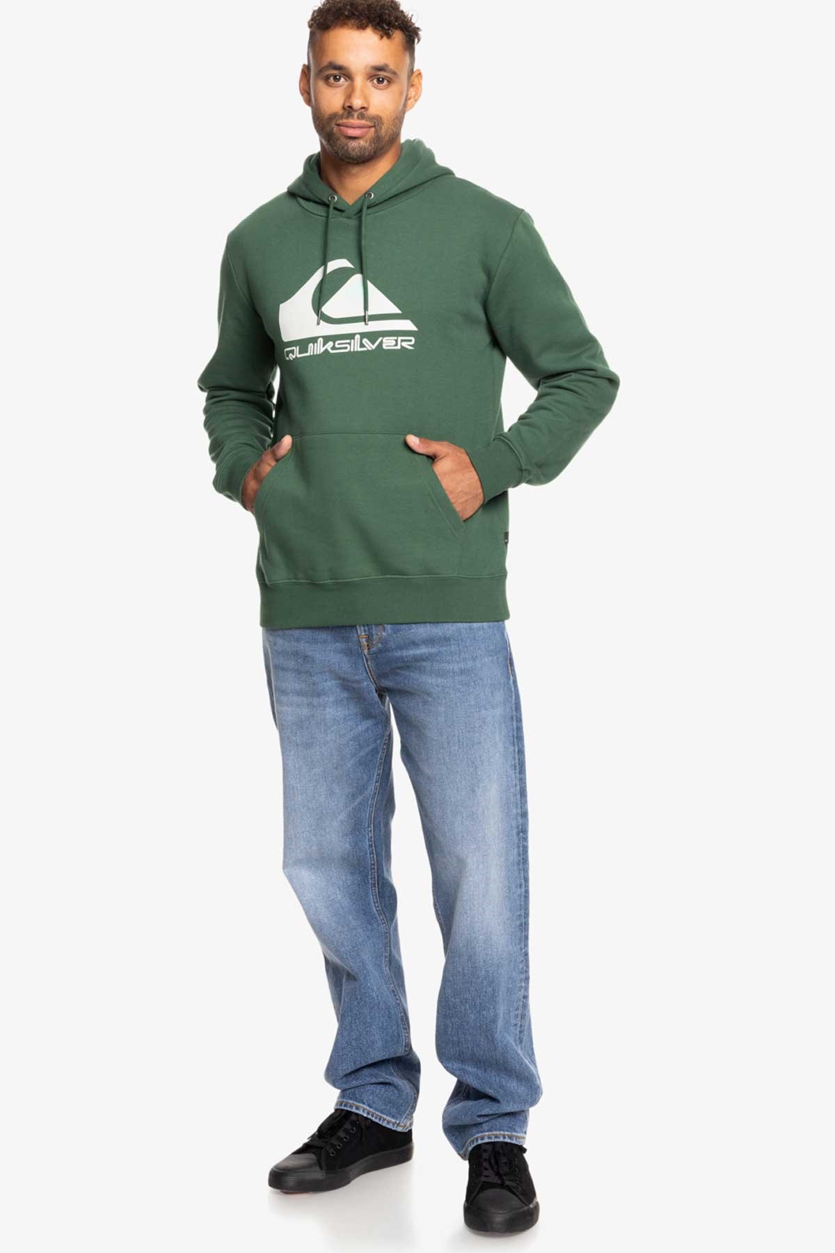 Quiksilver Big Logo Hood Erkek Sweatshirt EQYFT04450-GSG0 Yeşil