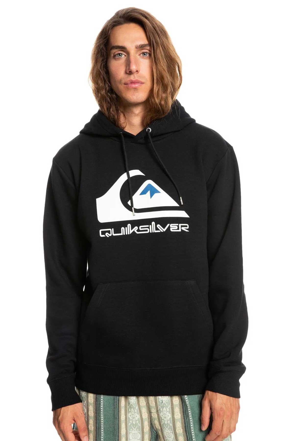 Quiksilver Big Logo Erkek Kapşonlu Sweatshirt EQYFT04450-KVJ0 Siyah