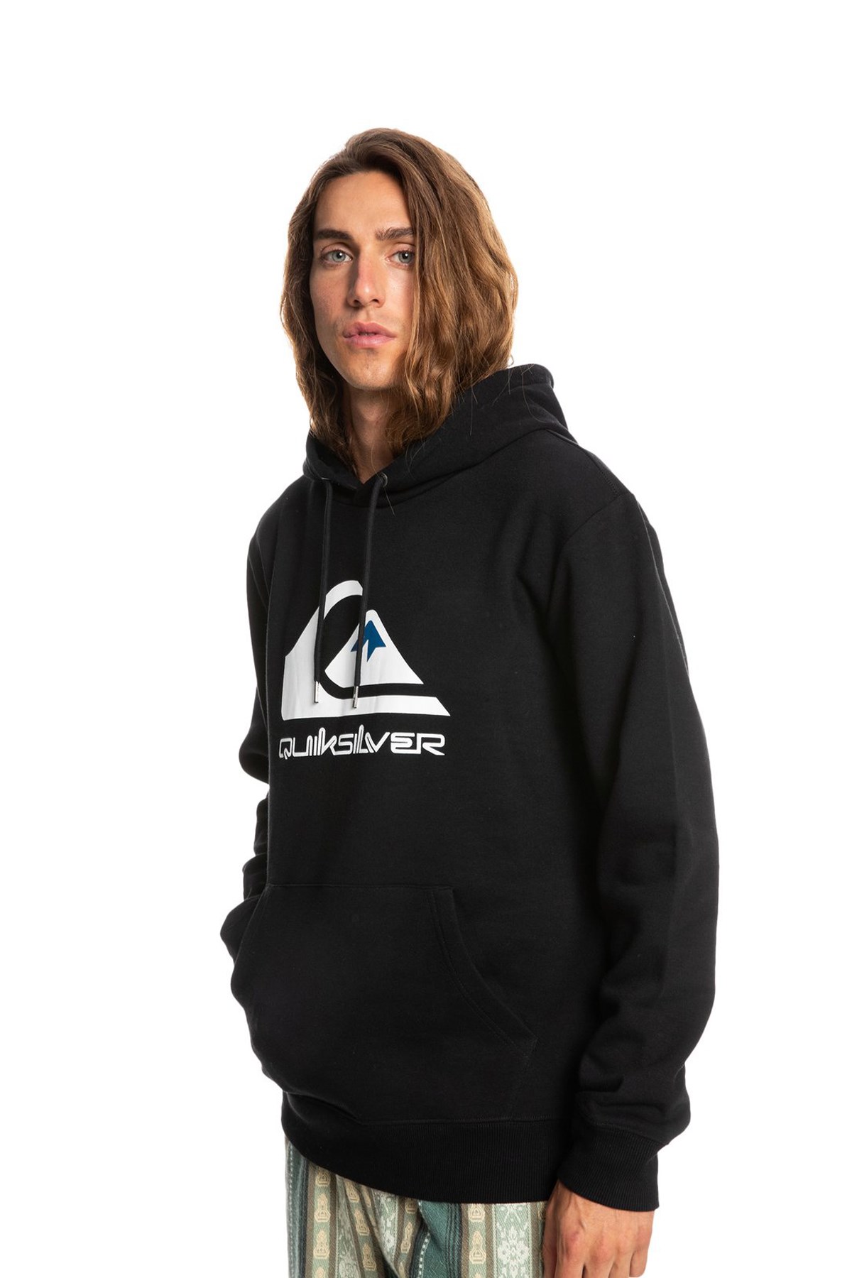 Quiksilver Big Logo Erkek Kapşonlu Sweatshirt EQYFT04450-KVJ0 Siyah