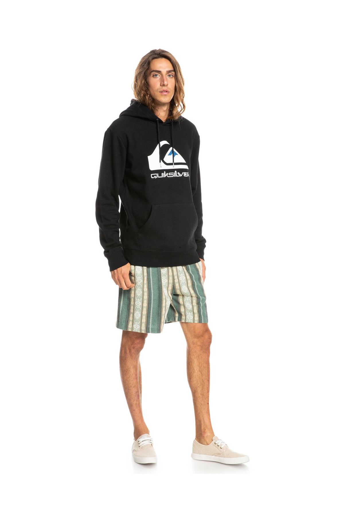 Quiksilver Big Logo Erkek Kapşonlu Sweatshirt EQYFT04450-KVJ0 Siyah