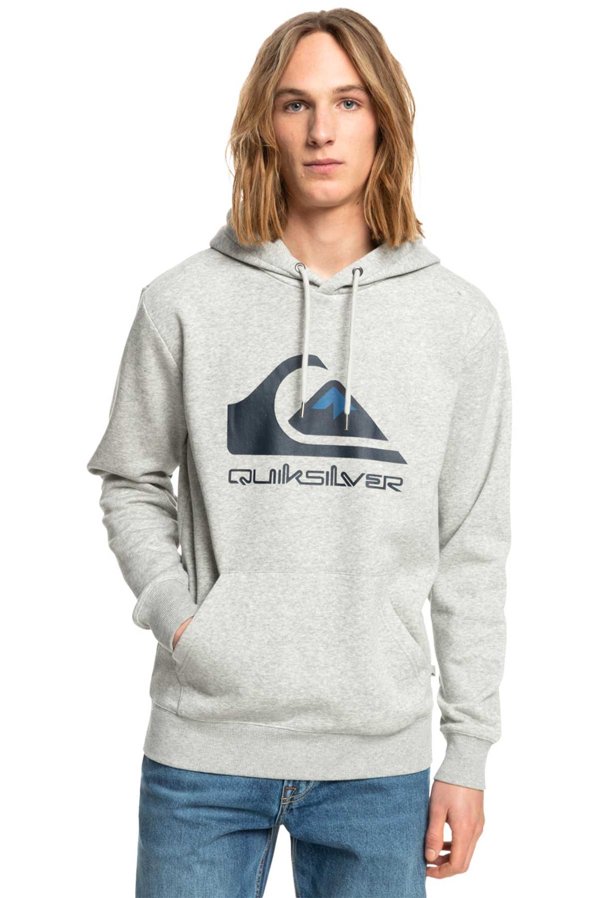 Quiksilver Big Logo Erkek Kapşonlu Sweatshirt EQYFT04450-SGRH Çok Renkli
