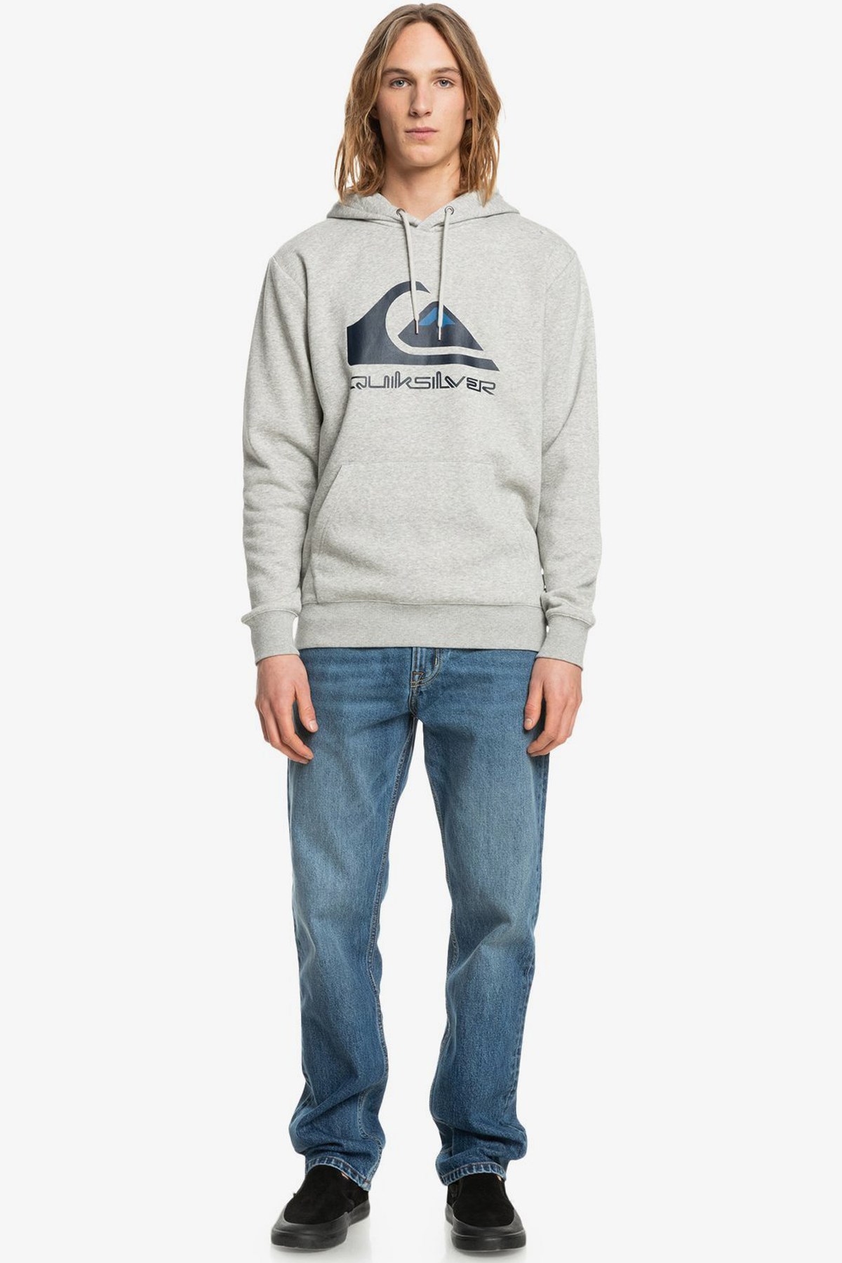 Quiksilver Big Logo Erkek Kapşonlu Sweatshirt EQYFT04450-SGRH Çok Renkli