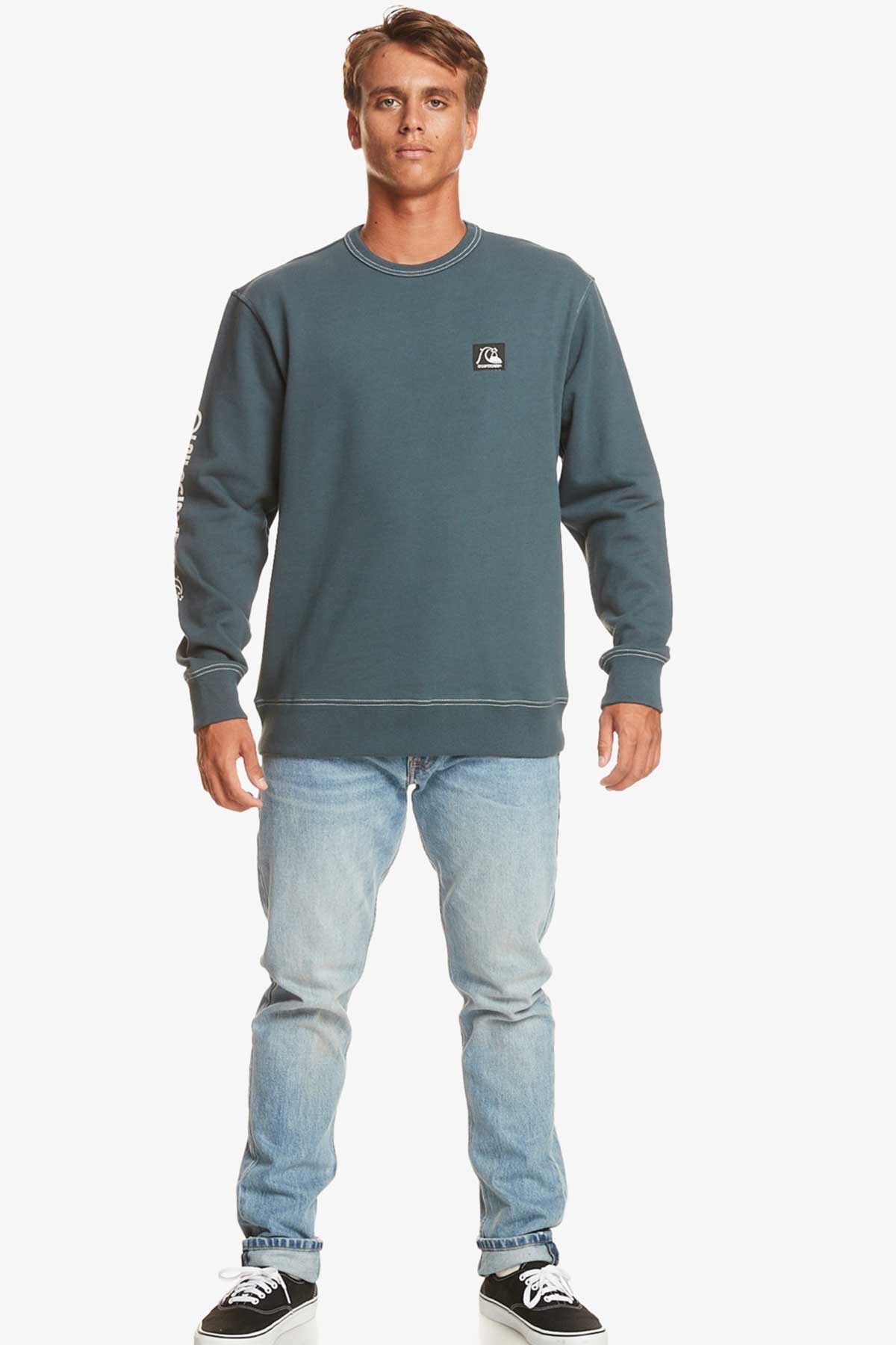 Quiksilver The Original Crew Erkek Sweatshirt EQYFT04793-23453 Mavi