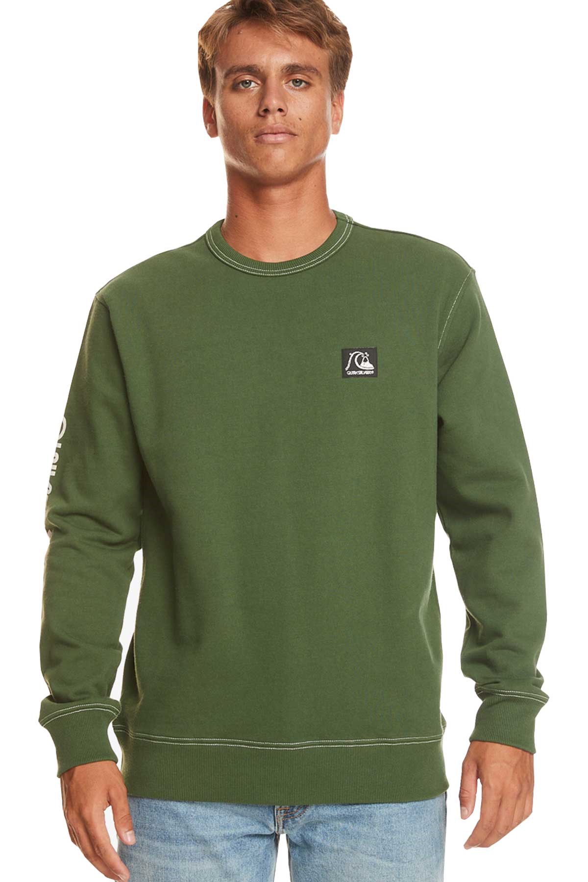 Quiksilver The Original Crew Erkek Sweatshirt EQYFT04793-GSG0 Yeşil