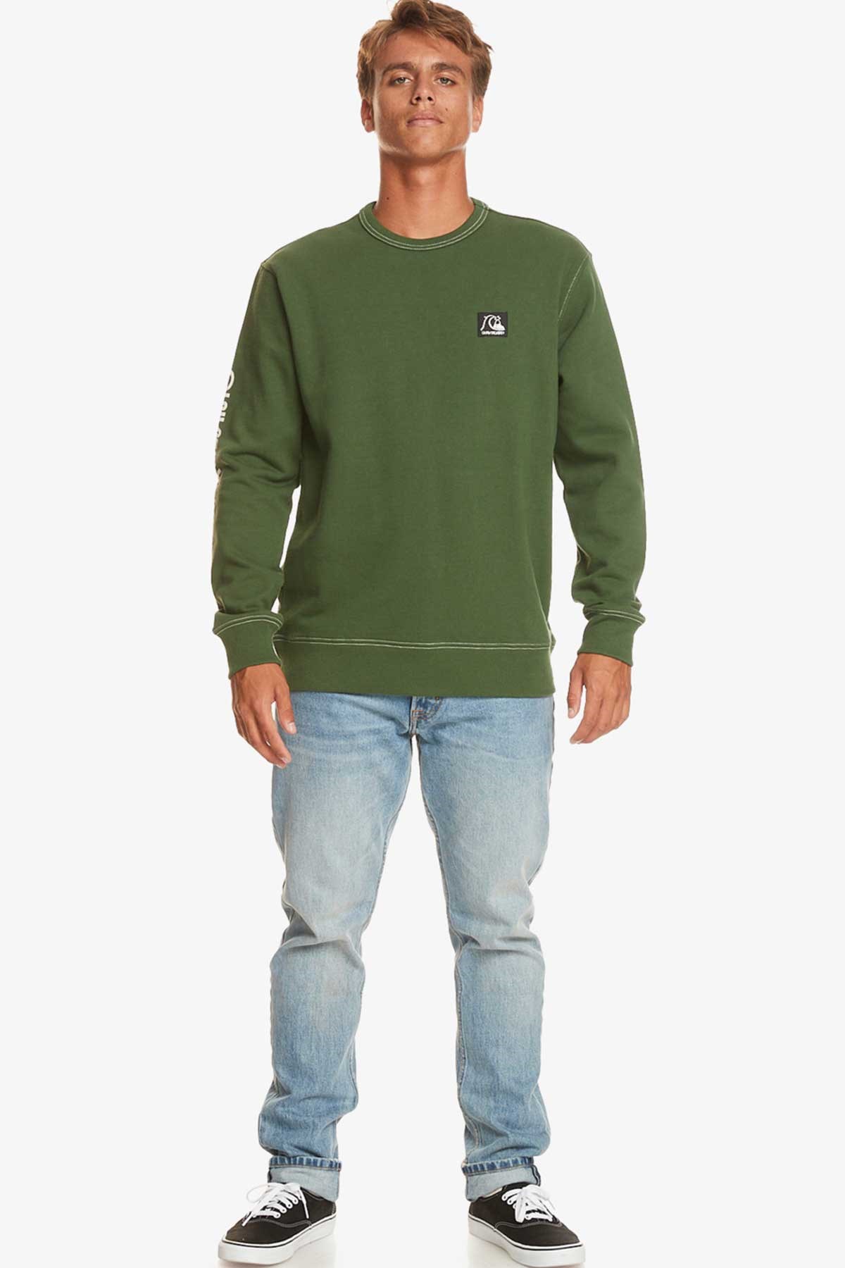 Quiksilver The Original Crew Erkek Sweatshirt EQYFT04793-GSG0 Yeşil