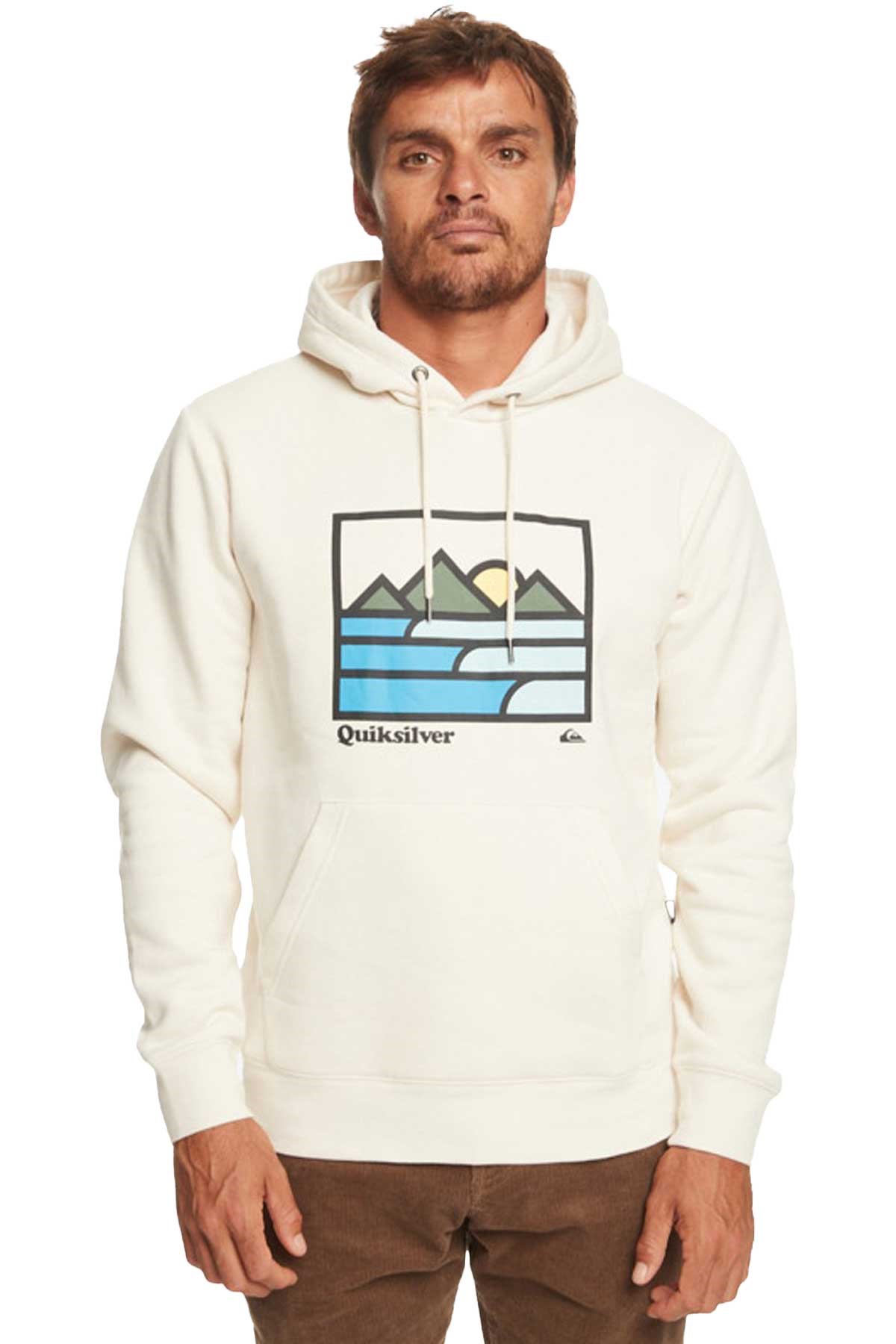 Quiksilver Landscape Lines Erkek Sweatshirt EQYFT04832-11492 Ekru